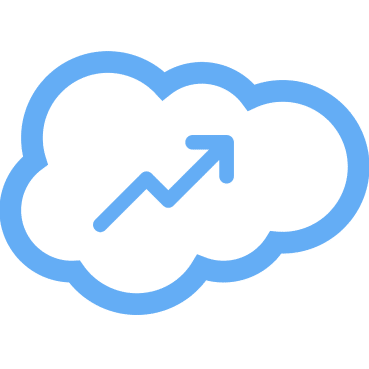 salesforce cloud with increasing arrow