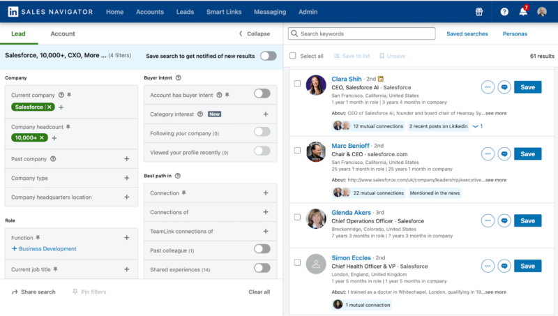 Image of the LinkedIn Interface that can connect with Delpha