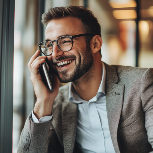 Image of a man taking a phone call