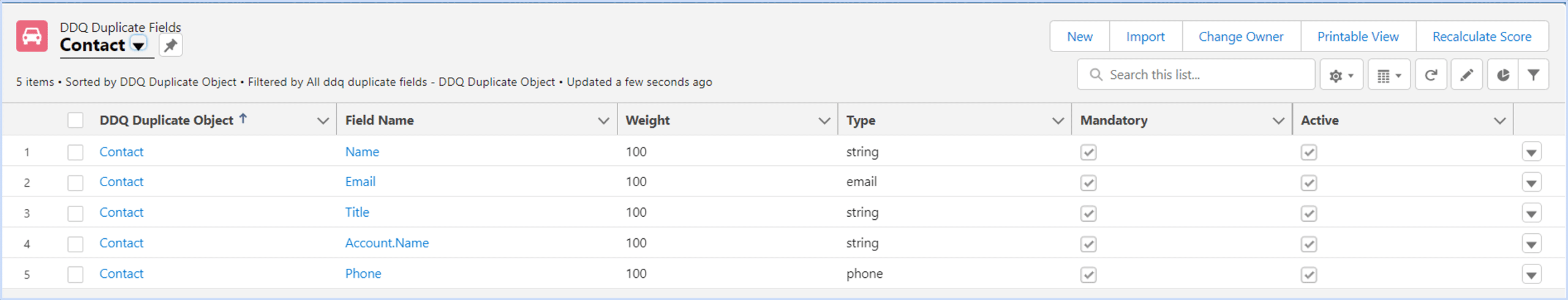 Screenshot of Delpha duplicate scoring