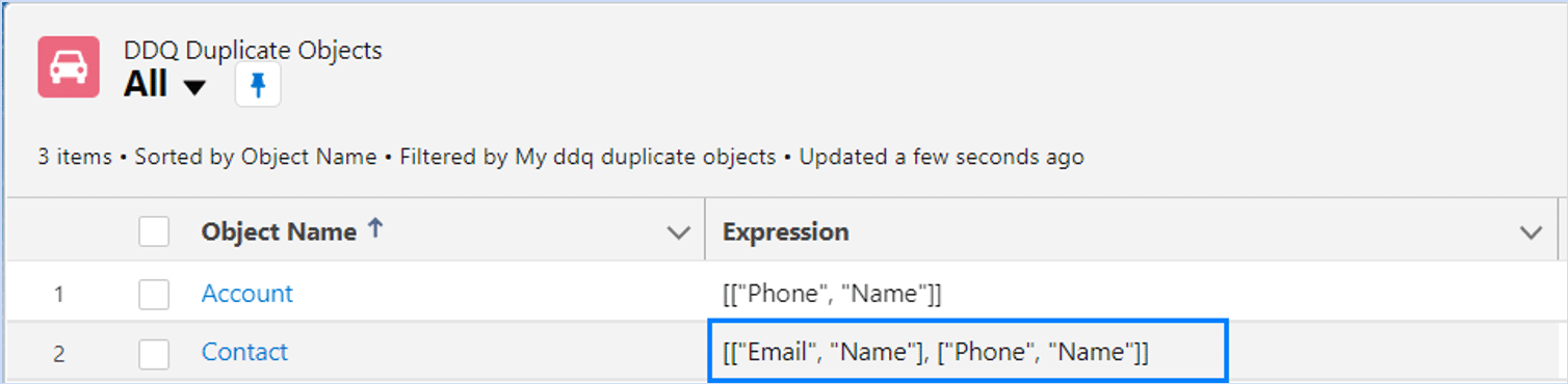 Screenshot showing where users can define expressions in Delpha's AI model for detecting duplicate